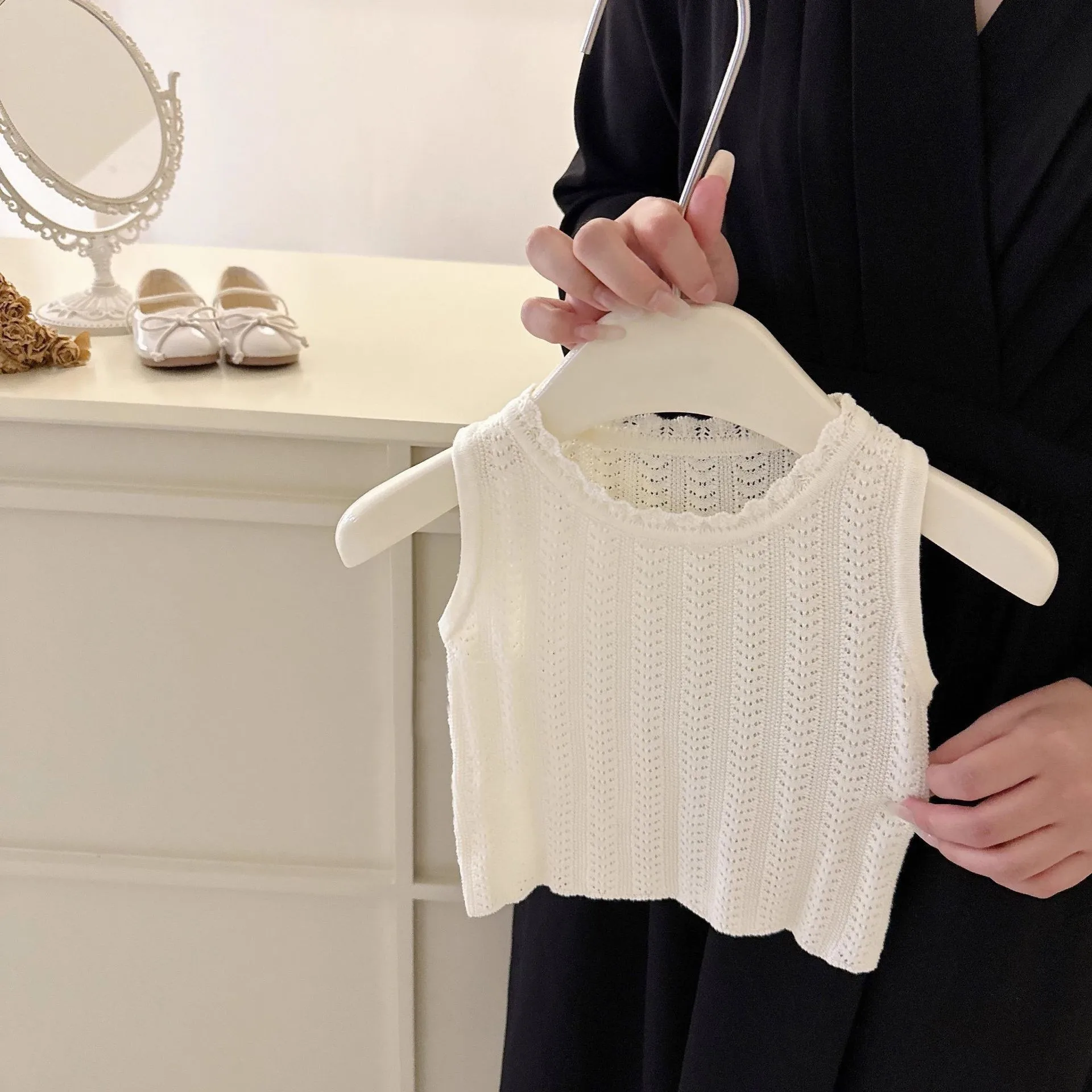 dziewczynka ubrania garnitur dziewczęcy letni zestaw koreański żeński skarb letnia pusta kamizelka Halter Top dżinsy modny dwuczęściowy