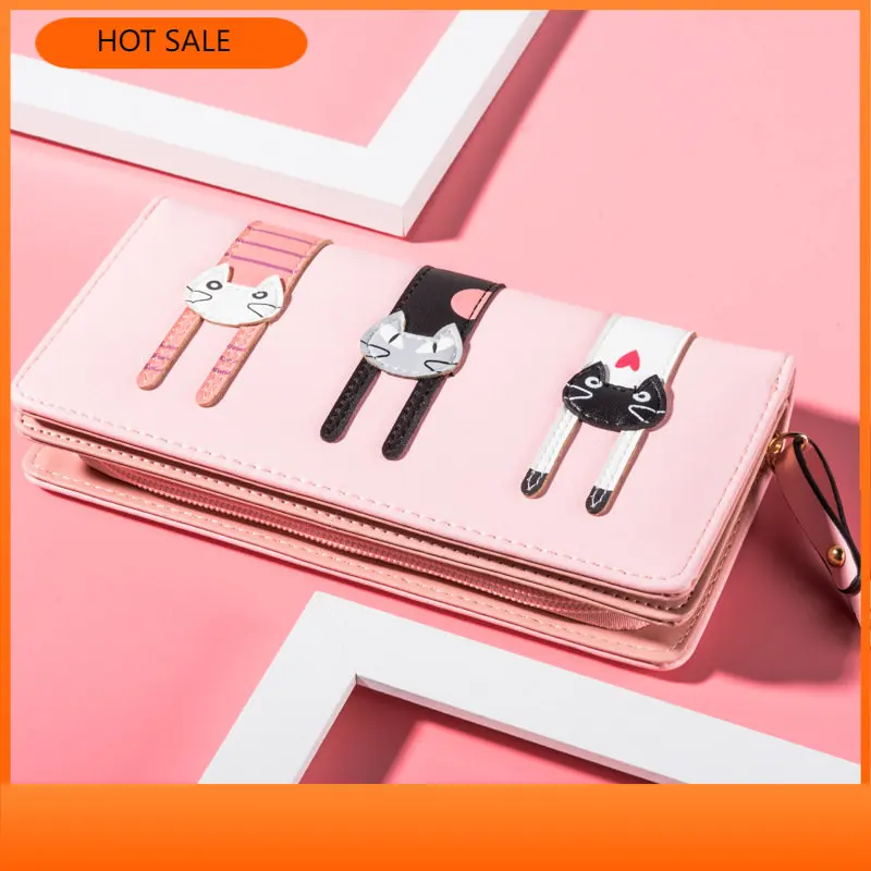 

Новый японский и южнокорейский симпатичный мультяшный клатч с тремя кошками женский длинный кошелек студенческий кошелёк для монет креативный клатч для девушек сумка для карт