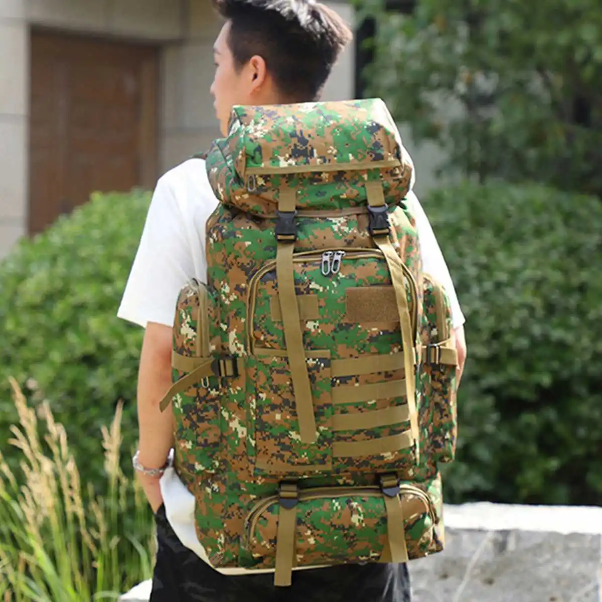 

Outdoor Climbing Backpack 80L Waterproof Men Women Camouflage Military Camping Hiking Hunting Travel Large Capacity Bag Luggage