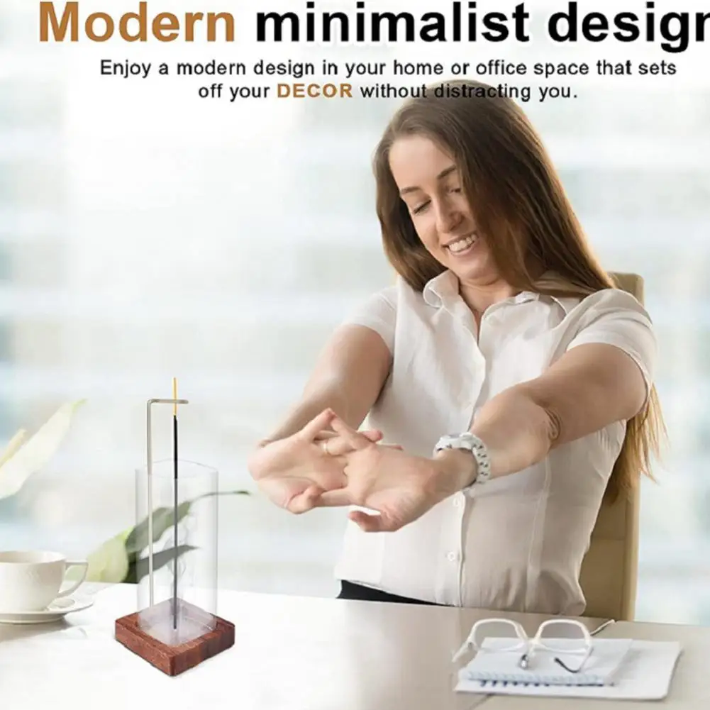 With Glass Cover Simple Stress Relief Incense Burner Office Decoration