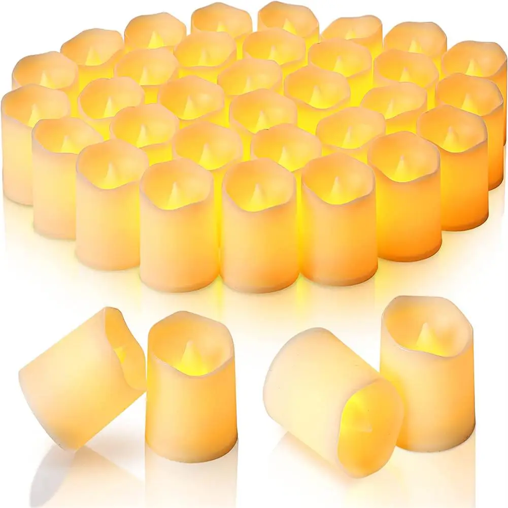 

24Pcs/Set Flameless LED Candle Creative Wishing Led Tea Light Warm White Flameless Candle Halloween Christmas Decor Candle Light