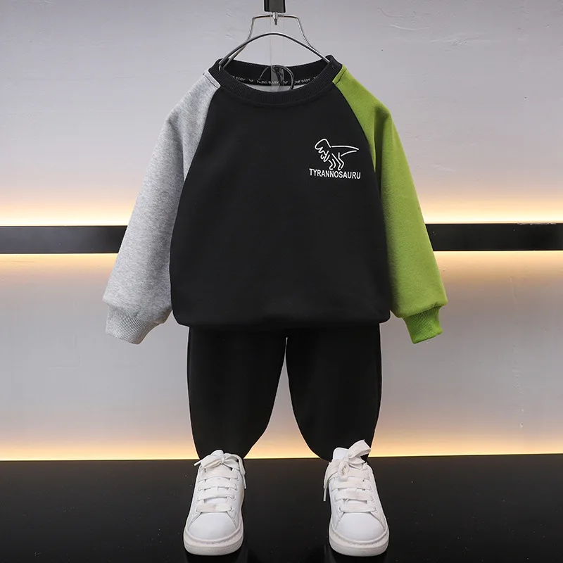Спортивный костюм для мальчиков 2-10 лет Повседневный пуловер свитшот штаны 2