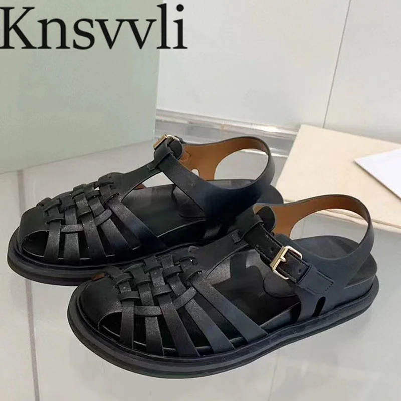 

Сандалии женские из натуральной кожи, босоножки с перфорацией, обувь на плоской подошве, цвет черный/белый/серебристый, лето