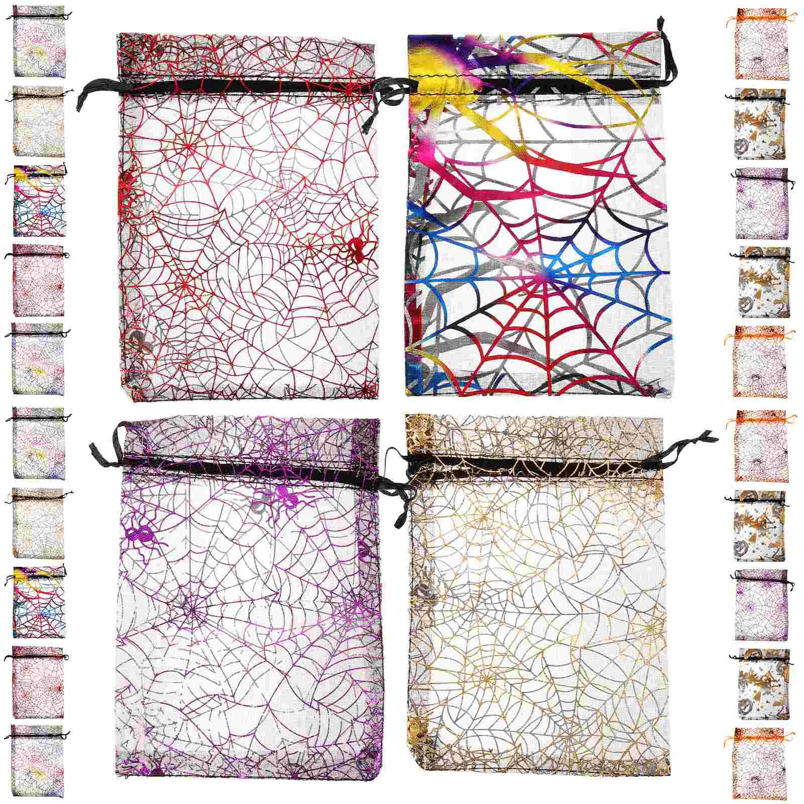 

40 Pcs Drawstring Gift Bag Halloween Mesh Small Candy Yarn Jewelry Favor Organza