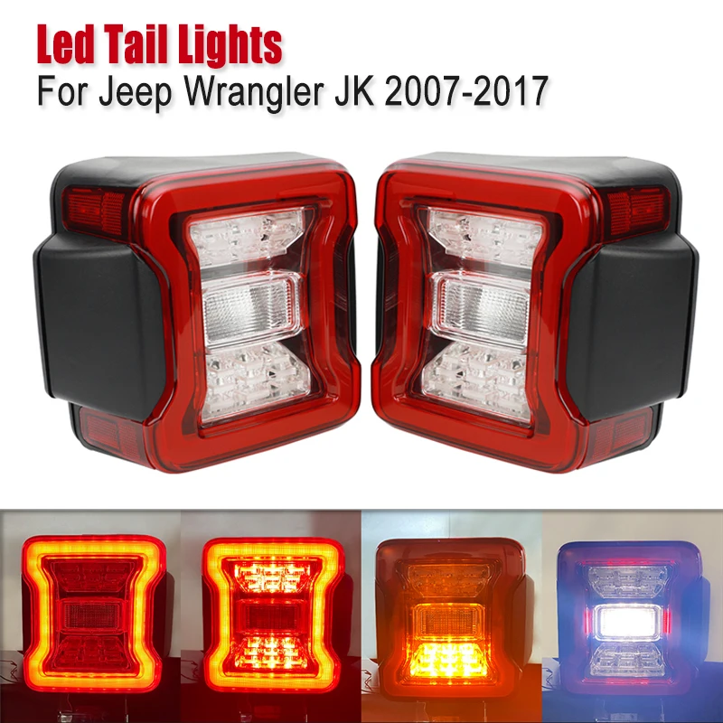 Car Light Assembly Led Tail Lamp For Jeep Wrangler JK 2007 - 2017 2016 Rear Lamps Brake Reverse light Daytime Running Lights