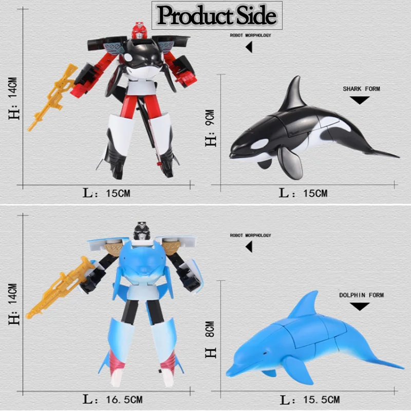 Акула Дельфин Животное деформация робот аквариум 2 UDS детские игрушки | Игрушки и