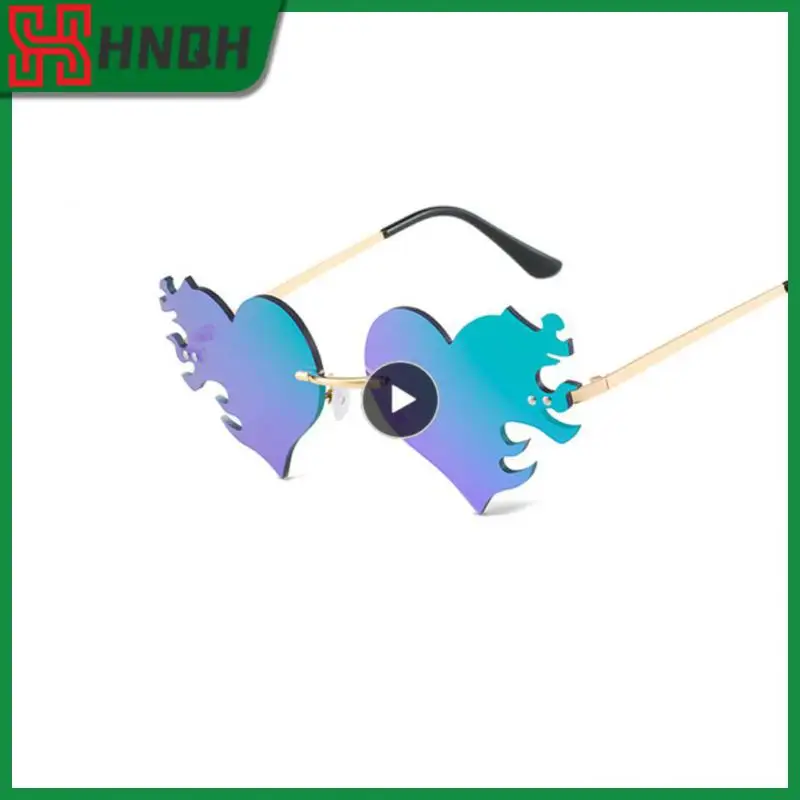 

New Women Love Heart Sunglasses Men Irregular Metal Frame Sun Glasses Frameless Gradient Eyeglasses UV400 Frames