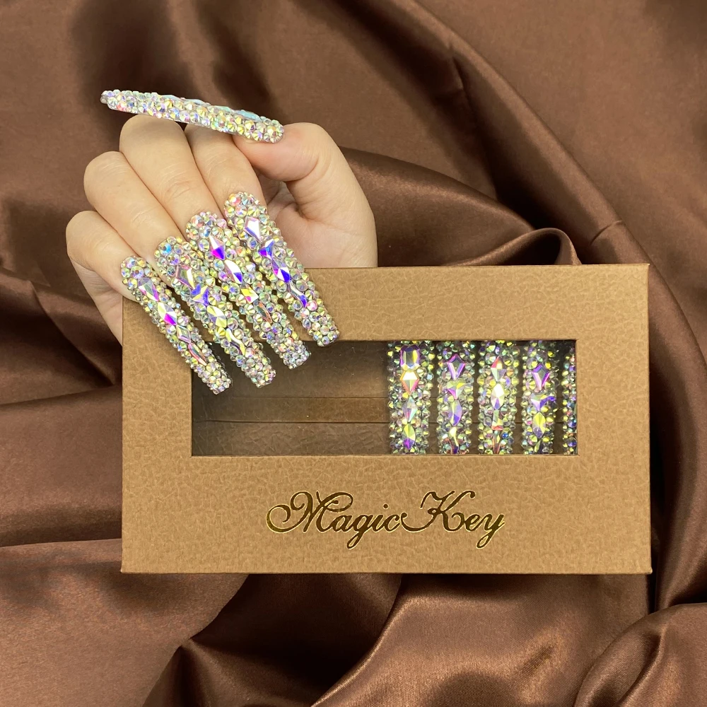 MagicKey сверкающие стразы для ногтей 10 шт. многоразовые искусственные акриловые