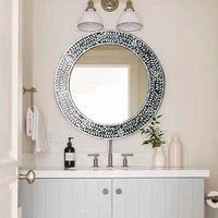 Vintage Home Wall Mirrors Bedroom Aesthetic Cute Cosmetic Round Vanity Cute Small Mirror Decor Makeup Design Espelho Room Decor