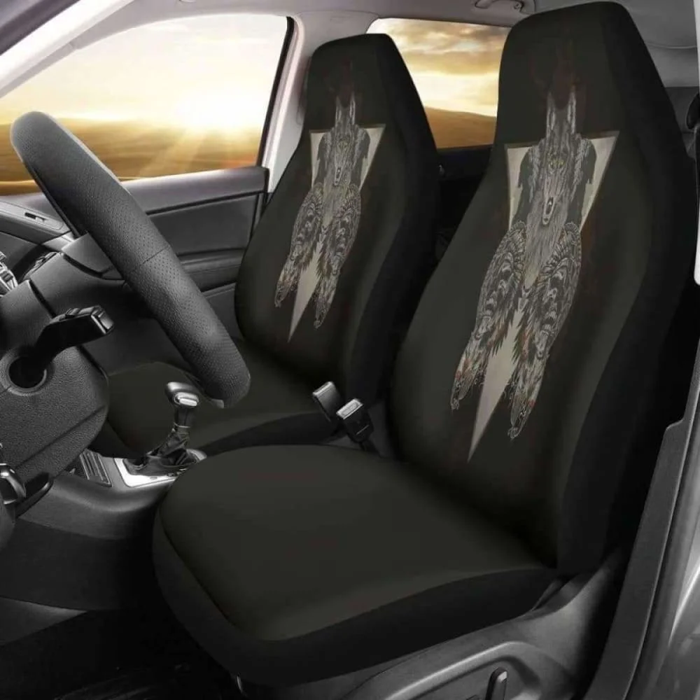 

Indians Wolf Skull Car Seat Covers 202004,Pack of Front Seat Cover