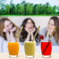 Good Quality 20cm Reusable Yellow Color Bamboo Straws Eco Friendly Handcrafted Natural Drinking Straw DH8888