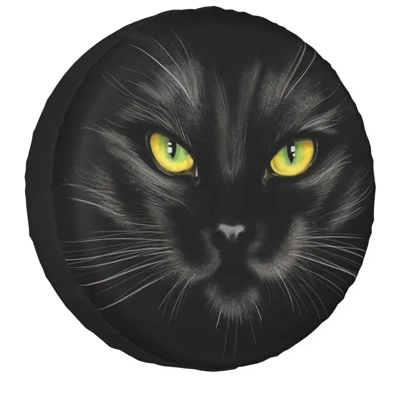 

Чехол на колесо для автомобиля, запасная покрышка для автомобиля, 14 "15" 16 "17", с изображением черного котенка и котенка, для Prado Pajero Wrangler мультяшный джип, RV, внедорожник, кемперский автомобиль