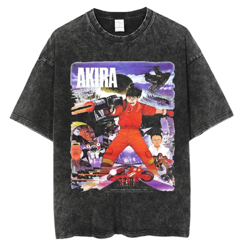 Винтажная стирающаяся футболка с рисунком из японского аниме Do Old уличный