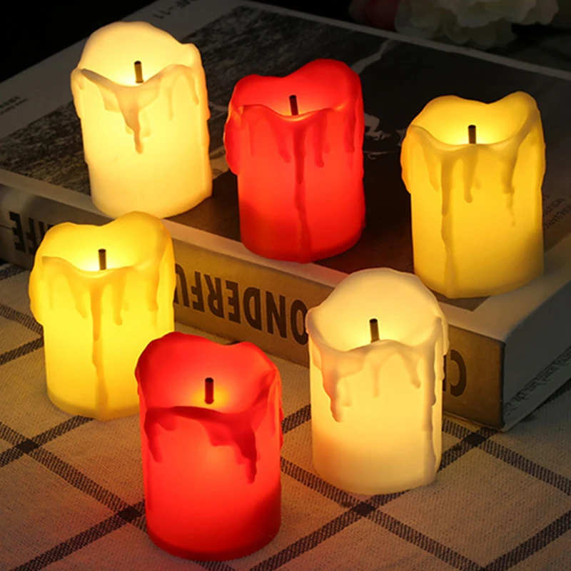 

Светодиодная Электронная свеча 5 шт., беспламенная лампа в виде чайного пламени, украшение для свадьбы, вечеринки, дома, спальни
