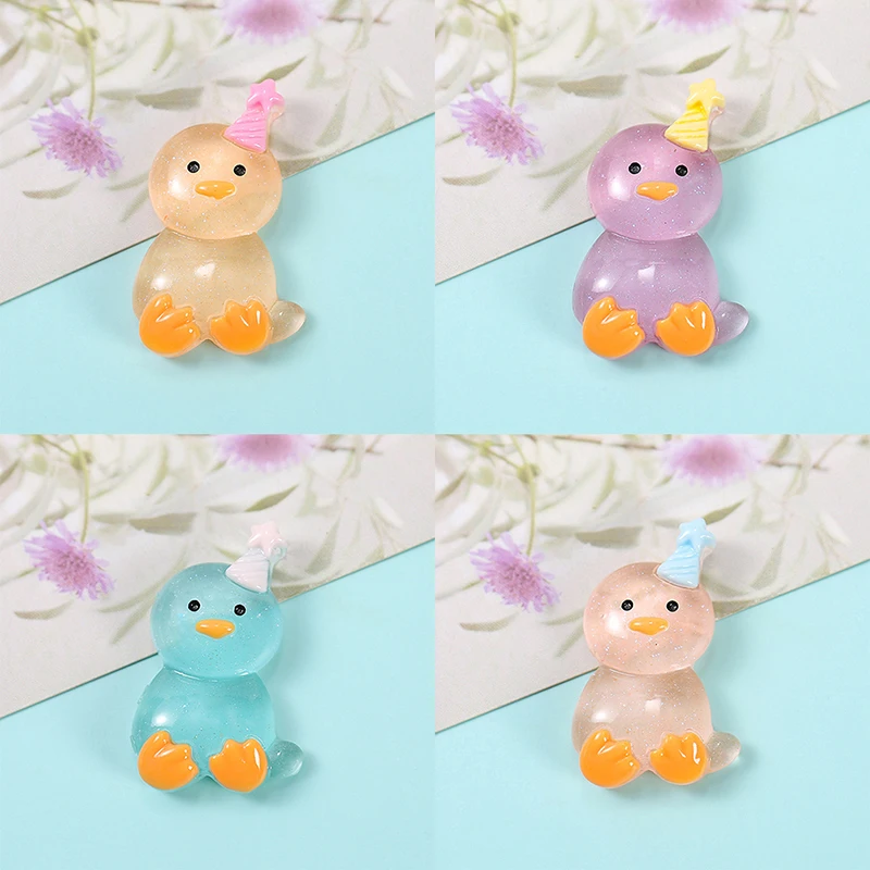 

2Pcs Lovely Mini Chick Luminous Ornament Cute Resin Chicken Ornaments Car Home Decoration Accessories
