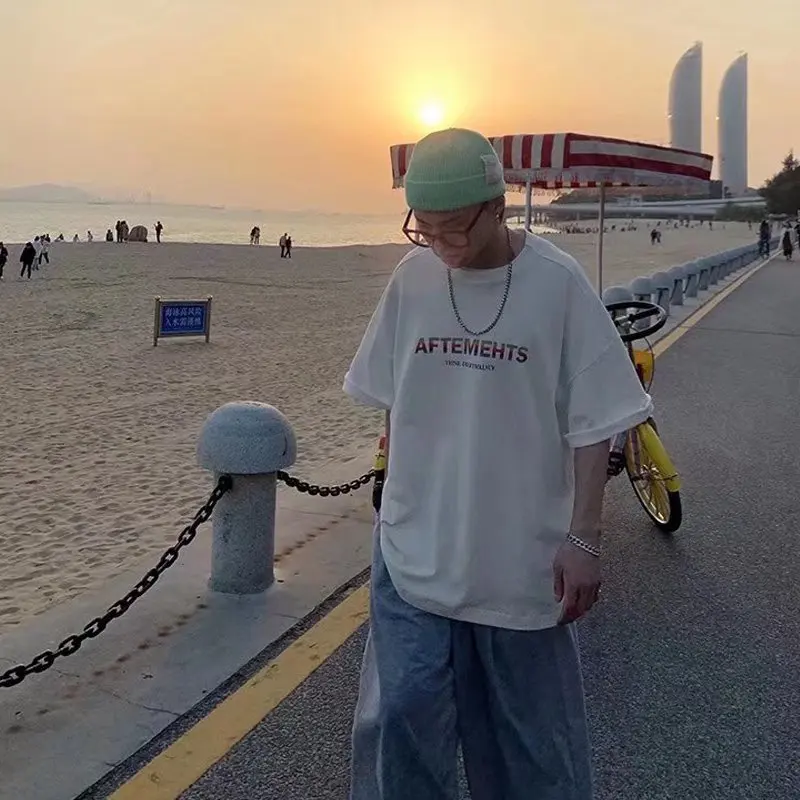 

Harajuku Art Mens T-shirt Summer Cool Unisex Hip Hop Funny English Alphabet Printed Tshirt Casual T Shirt Streetwear Tops