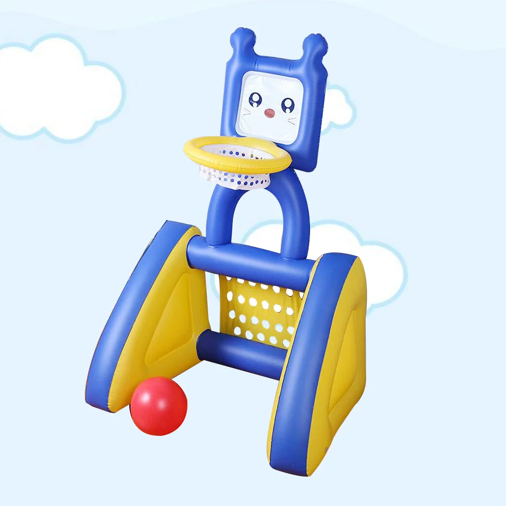 

2 In 1 Kids Basketball and Soccer Goal Toys Baby Children Outdoor Indoor PVC Sports Train Equipment with Ball(Random Color)