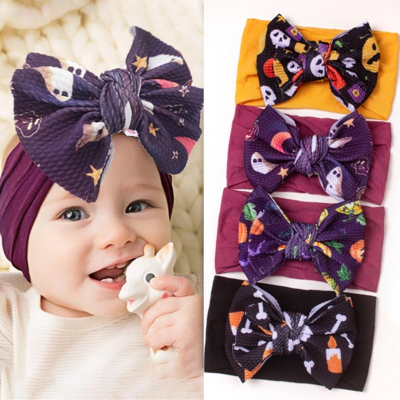 

Baby Headband for Boys Girls 0-36Month Breathable Comfort Bowknot Hairband Highly Stretchy Halloween Theme Bowtie