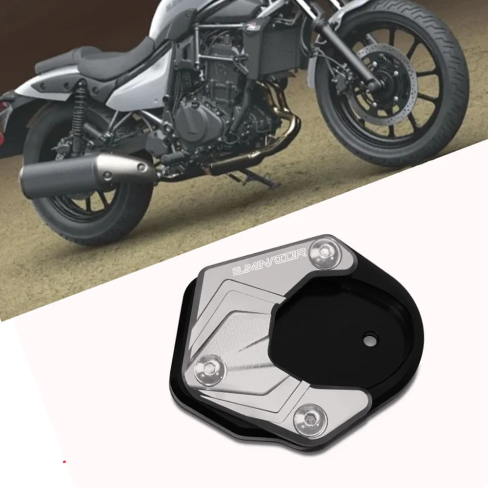 Фото Для мотоцикла Eliminator 500 (2024-2025) — расширитель подножки CNC, увеличитель площади опоры, удлинитель боковой подставки №2