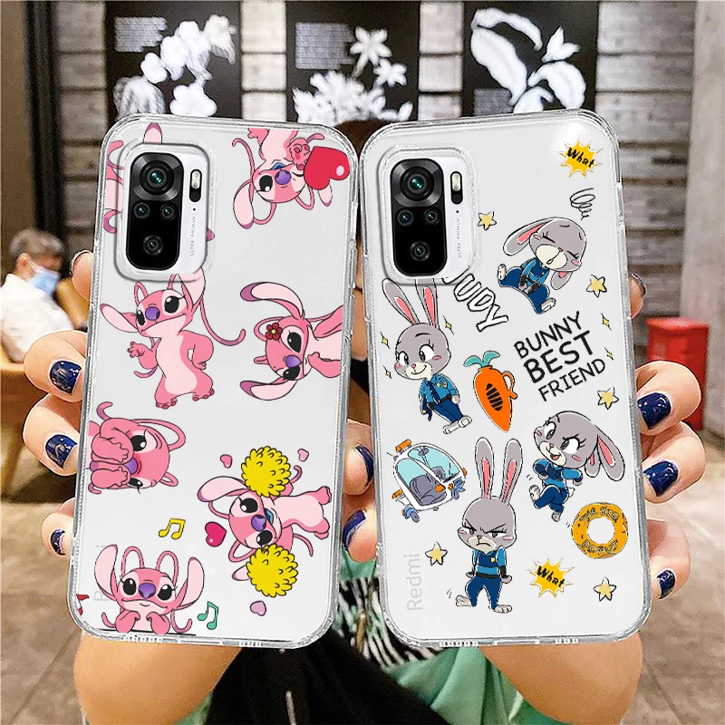 

Transparent Phone Case For Xiaomi Redmi Note 12 11E 11S 11 11T 10 10S 9 9T 9S 8 8T Pro Plus 5G Disney Lilo Stitch Baby Cute Capa