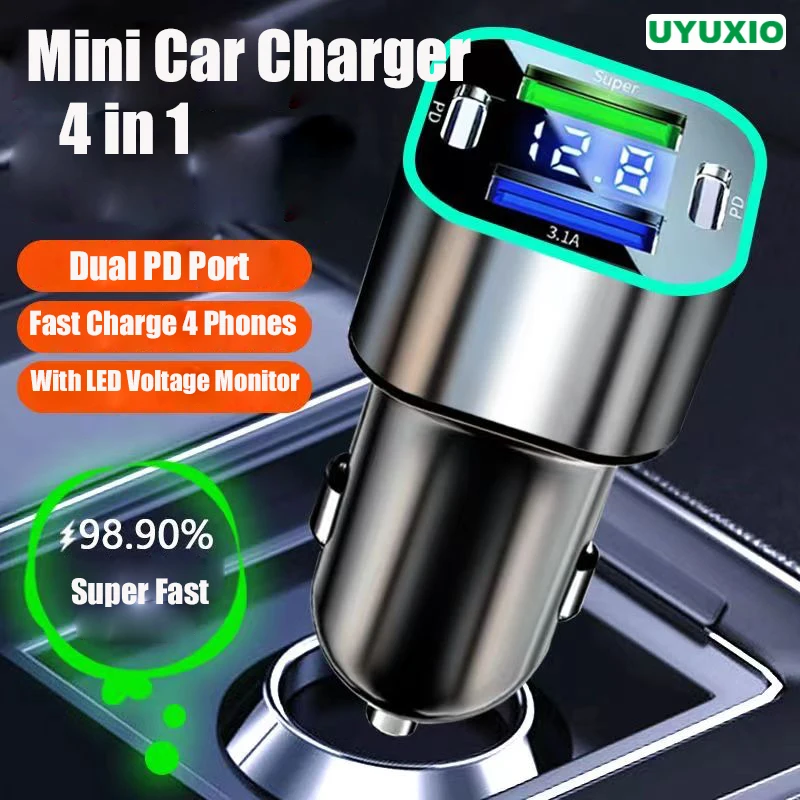 Автомобильное Зарядное Устройство UYUXIO Dual PD USB C