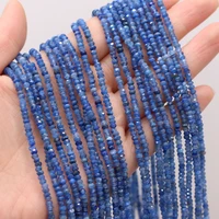 natural aquamarine stone beads small round faceted spacer beads for jewelry making diy bracelet necklace strand handmade