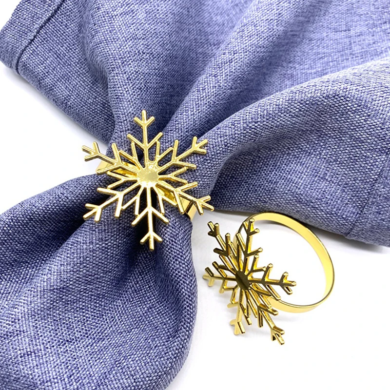 

Золотистый держатель для салфеток PEANDIM, Роскошные Металлические снежные кольца для салфеток, держатель для рождественской вечеринки, домашнего банкета, обеденного стола, 12 шт./лот