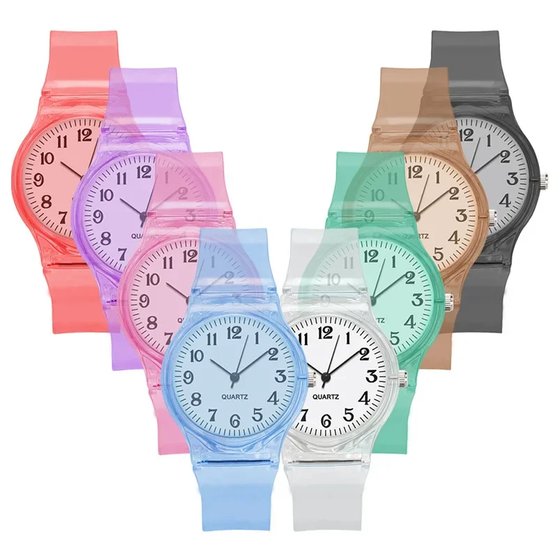 

New Candy Color Transparent Quartz Watch Women Girls Lovely Jelly Silicone Watches Digital Wristwatch Eco-friendly Casual Clock