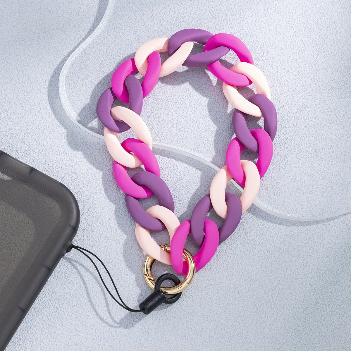 Модная Милая акриловая цепочка с бусинами для мобильного телефона подвесной