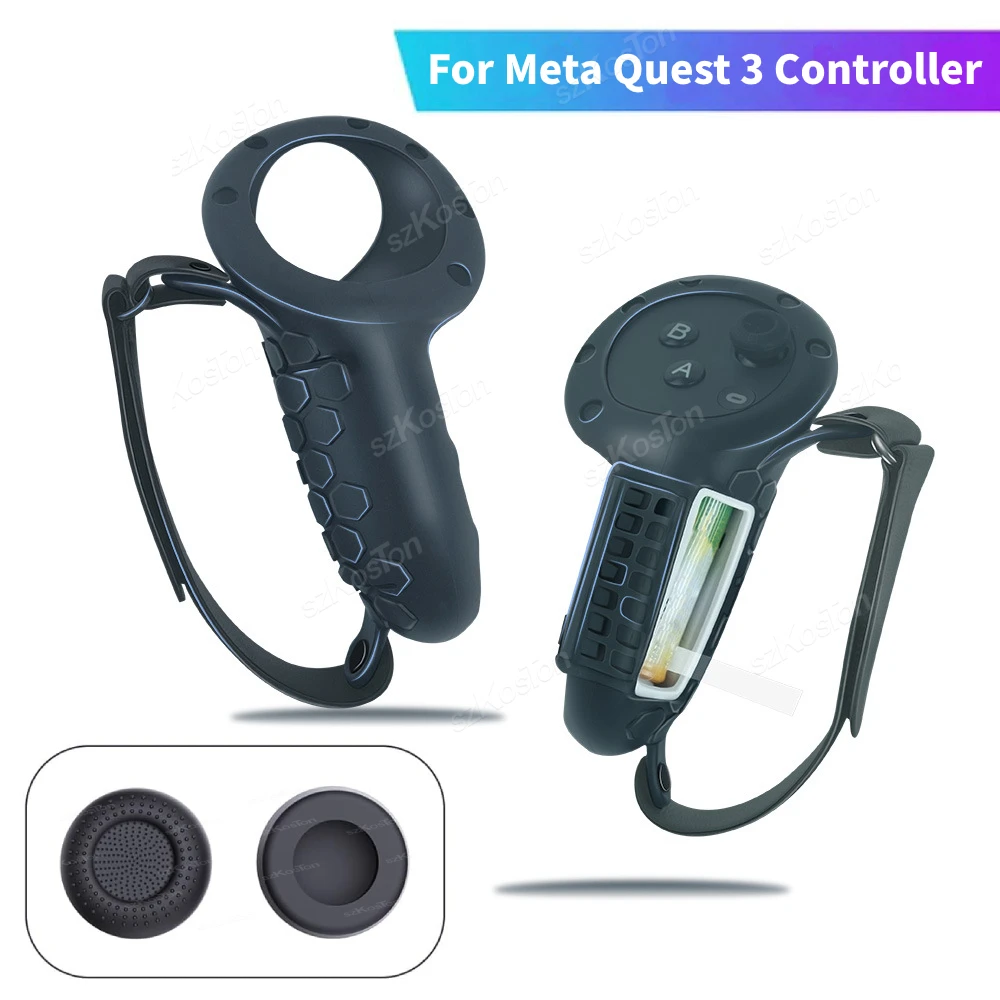 

Handle Protective Cover for Meta Quest 3 VR Controller Silicone Case with Battery Compartment Opening for Quest 3 Accessories