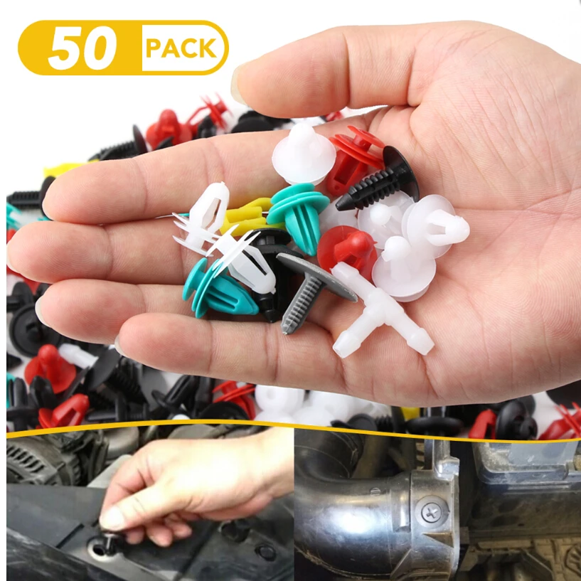 

50/100 шт. смешанные автомобильные крепления, заклепки для дверного бампера и крыла, зажимы для Mercedes W205 W203 Volvo XC90 S60 XC60 V40 Alfa Rome