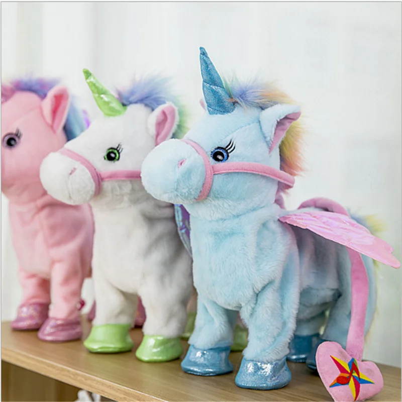 

35cm Plush Toy Electric Walking Unicorn Plush Toy Stuffed Animal Toys for Children Electronic Music Unicorn Toy Birthday Gifts