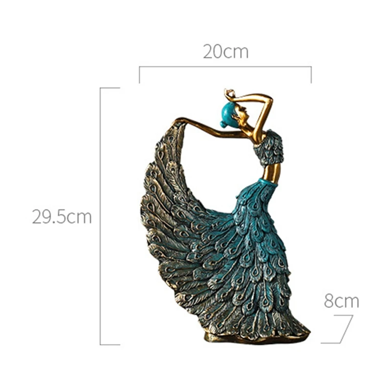 

(1 шт.) украшение для танца павлина, украшение для классической красивой смолы, аксессуары для дома, (20x8 см)