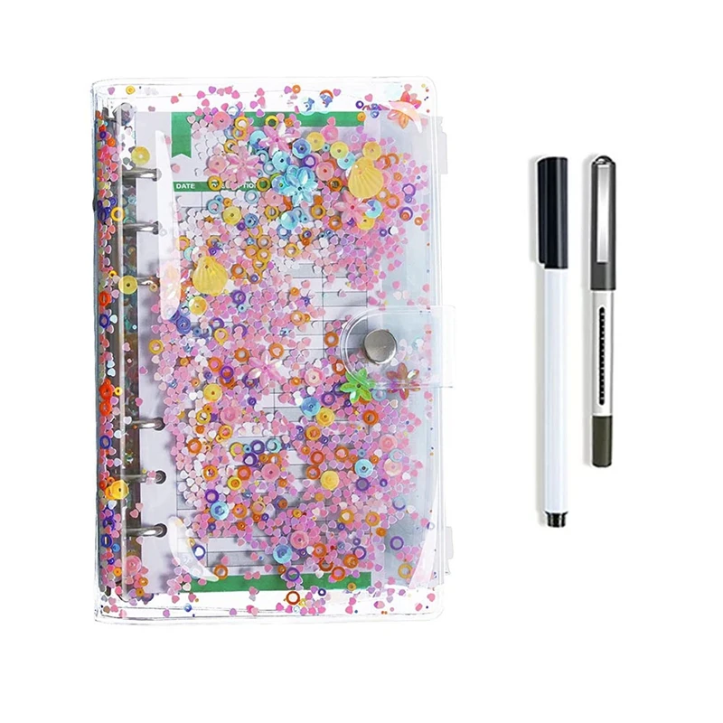 

Папка для бумаг A6 блестящая на молнии, 12 шт., 6 колец