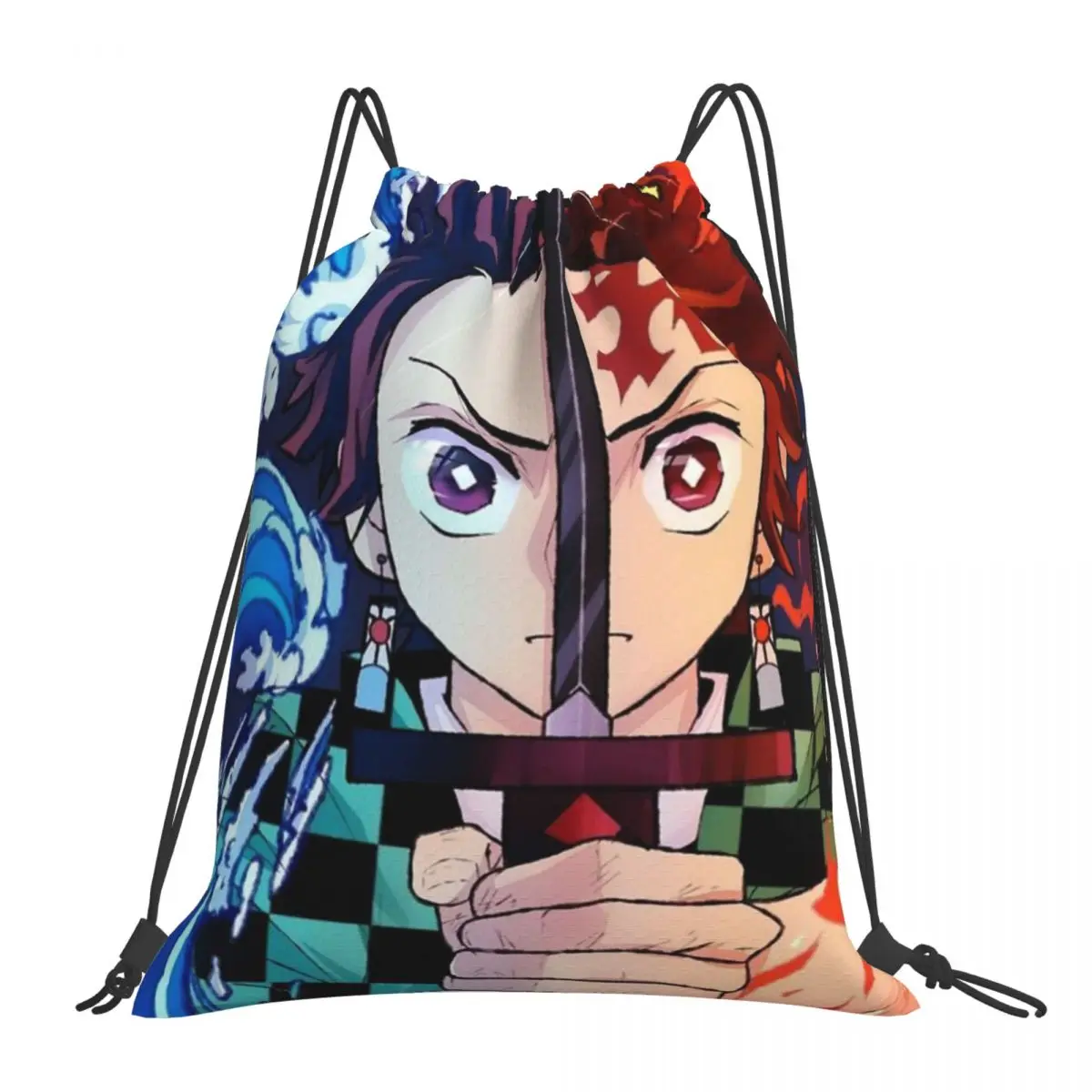 

Рюкзаки Tanjiro Kamado, Модные Портативные Сумки на шнурке, сумка на шнурке с карманами, спортивная сумка, сумка для книг для путешествий, школы