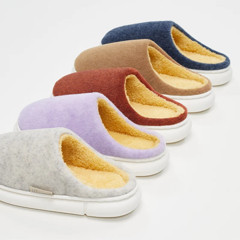 Тапки UTUNE женские из фетра и хлопка зимние мягкие теплые домашние тапочки плоская