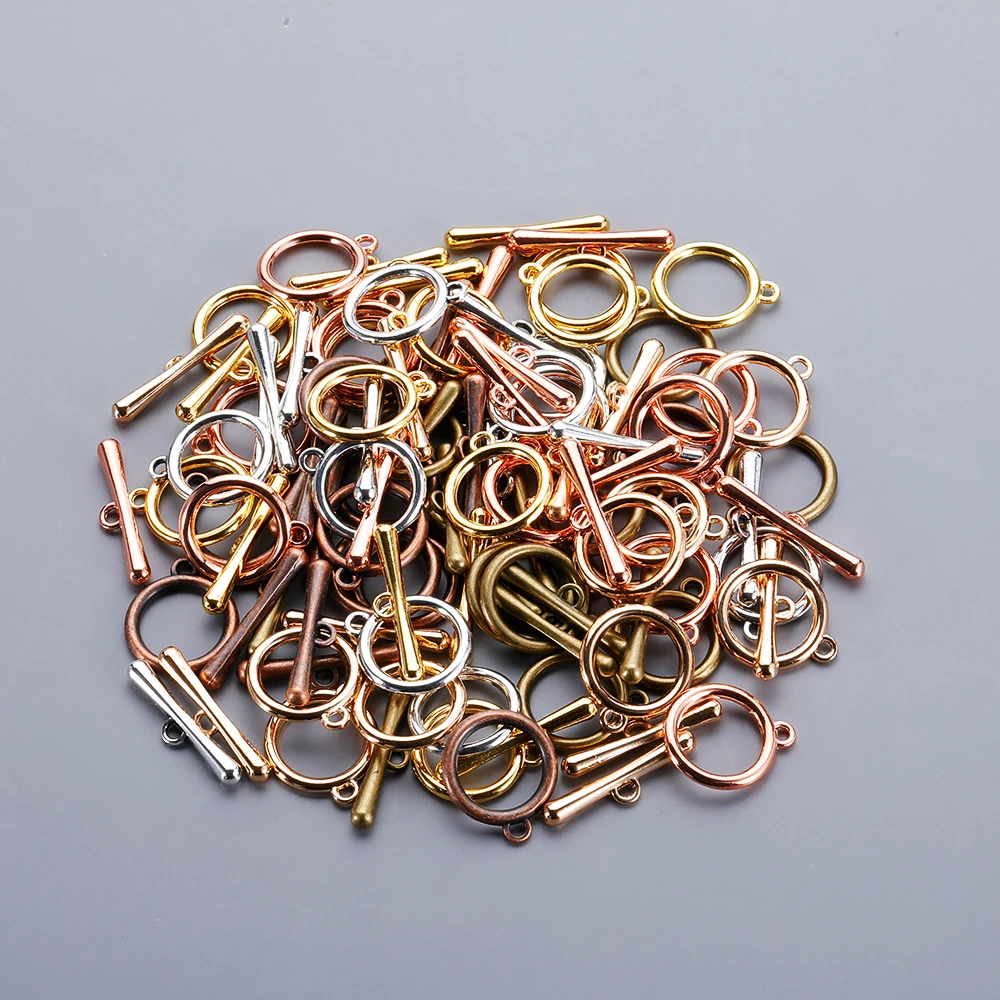 10sets/Lot Classic OT Clasp for Necklace Bracelet Making Stainless Steel 6 Colors Connector Toggle Clasp DIY Jewelry Findings