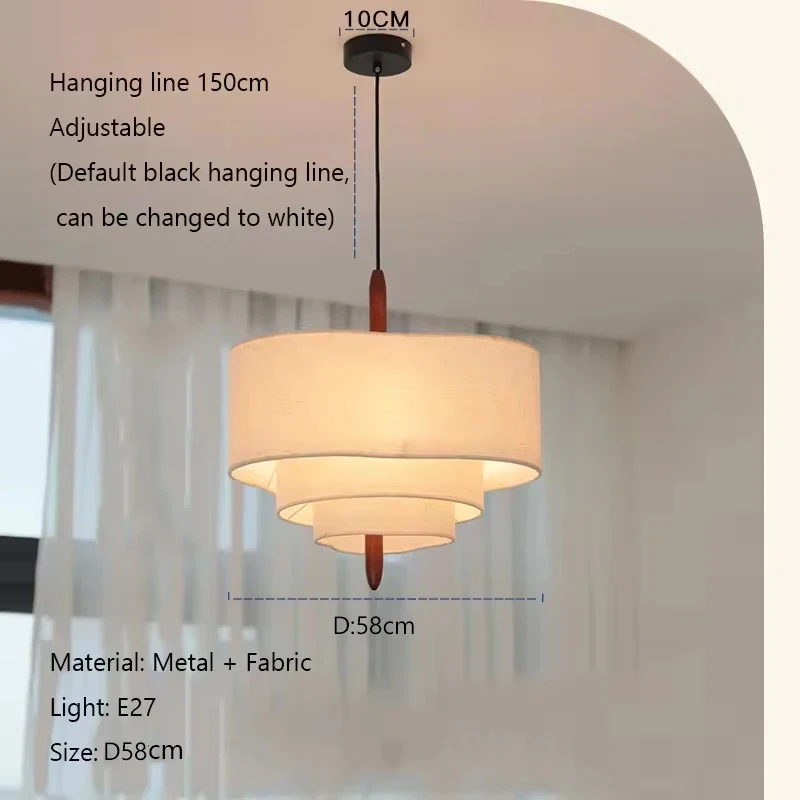 

Подвесная люстра LNLZ, тканевая, металлическая