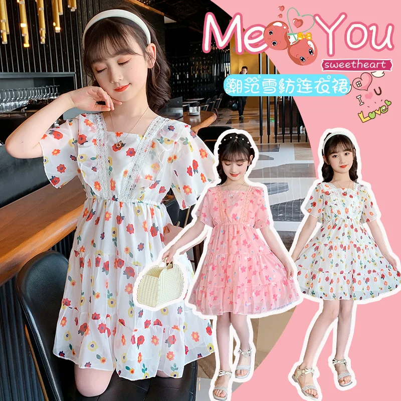 Новинка 2022 летнее платье для девочек повседневный пляжный сарафан одежда