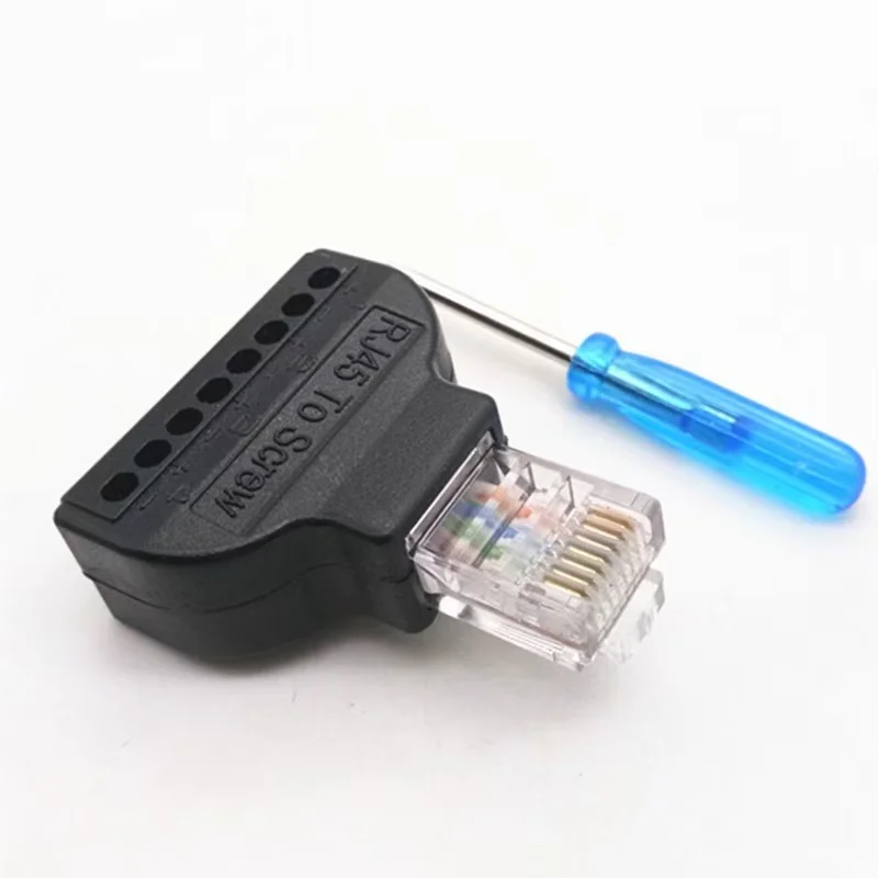 2 шт. RJ45 папа на 8-контактный AV-винтовой разъем винтовой адаптер блок кабеля