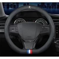 car pu leather steering wheel cover 38cm for peugeot 108 208 308 408 508 301 206 207 307 407 2008 3008 4008 5008 auto accessorie