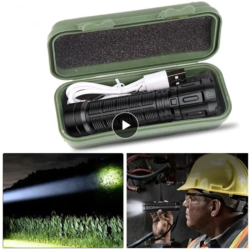 

Mini Portable Battery Torch Lantern For Outdoor Waterproof Camping Fishing Hiking Led Flashlight Usb Charging Ultra Bright Torch