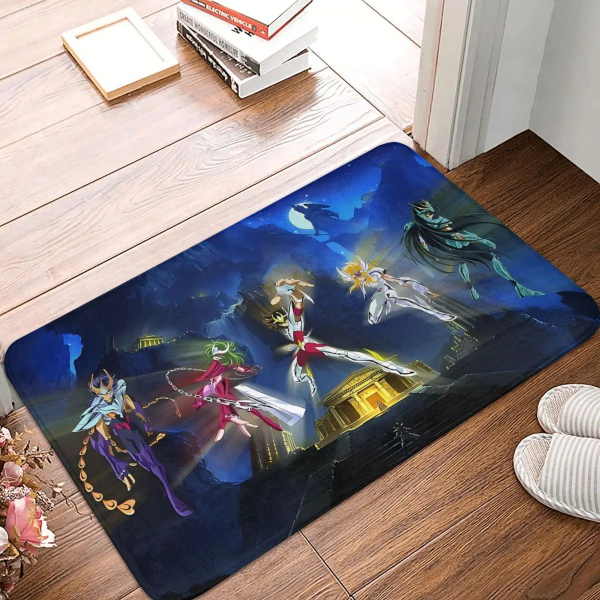 

Design Saint Seiya Knights of the Zodiac Anime Non-Slip Carpet Doormat Living Room Bath Mat Welcome Decor Rug
