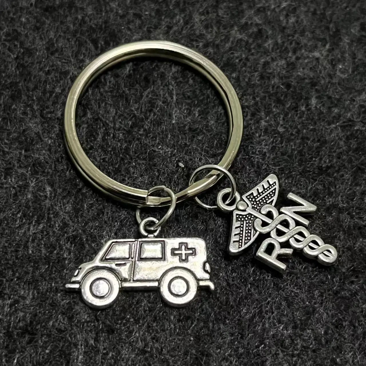 

Snake Stick Ambulance Medical Personnel Keyring Cross border Hot Selling Jewelry in Europe and America