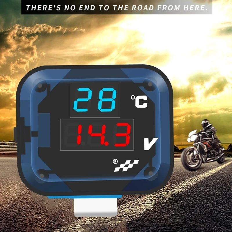 3 в 1 мотоциклетный термометр вольтметр с USB-портом для зарядки 12 В-24 В крепление на