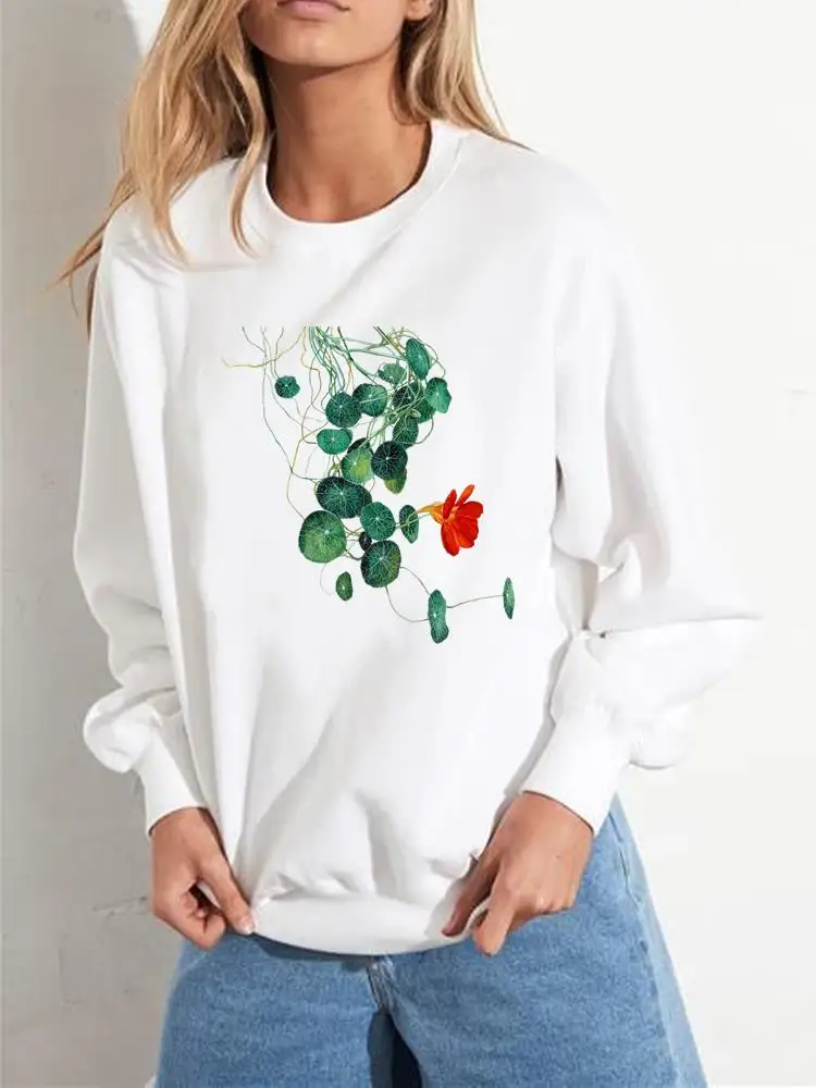 

Flower Plant Love Style Cute Print Fashion Clothes Casual Clothing Graphic Sweatshirts Women Wear Autumn Spring Pullovers