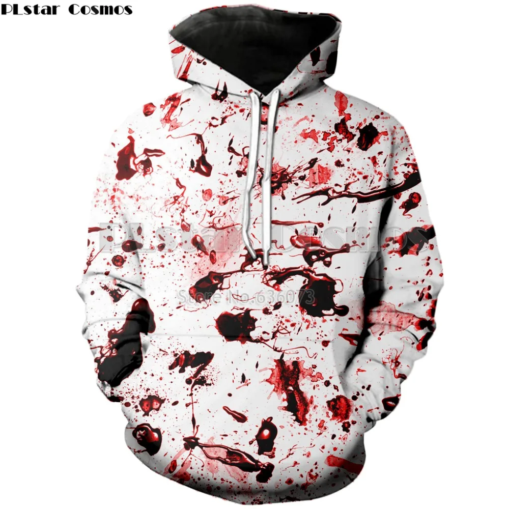 

PLstar Cosmos Drop shipping 2018 New Fashion 3d Hoodie Blood Splatter Funny Print Hooded Sweatshirt Mens/Womens Casual Hoody