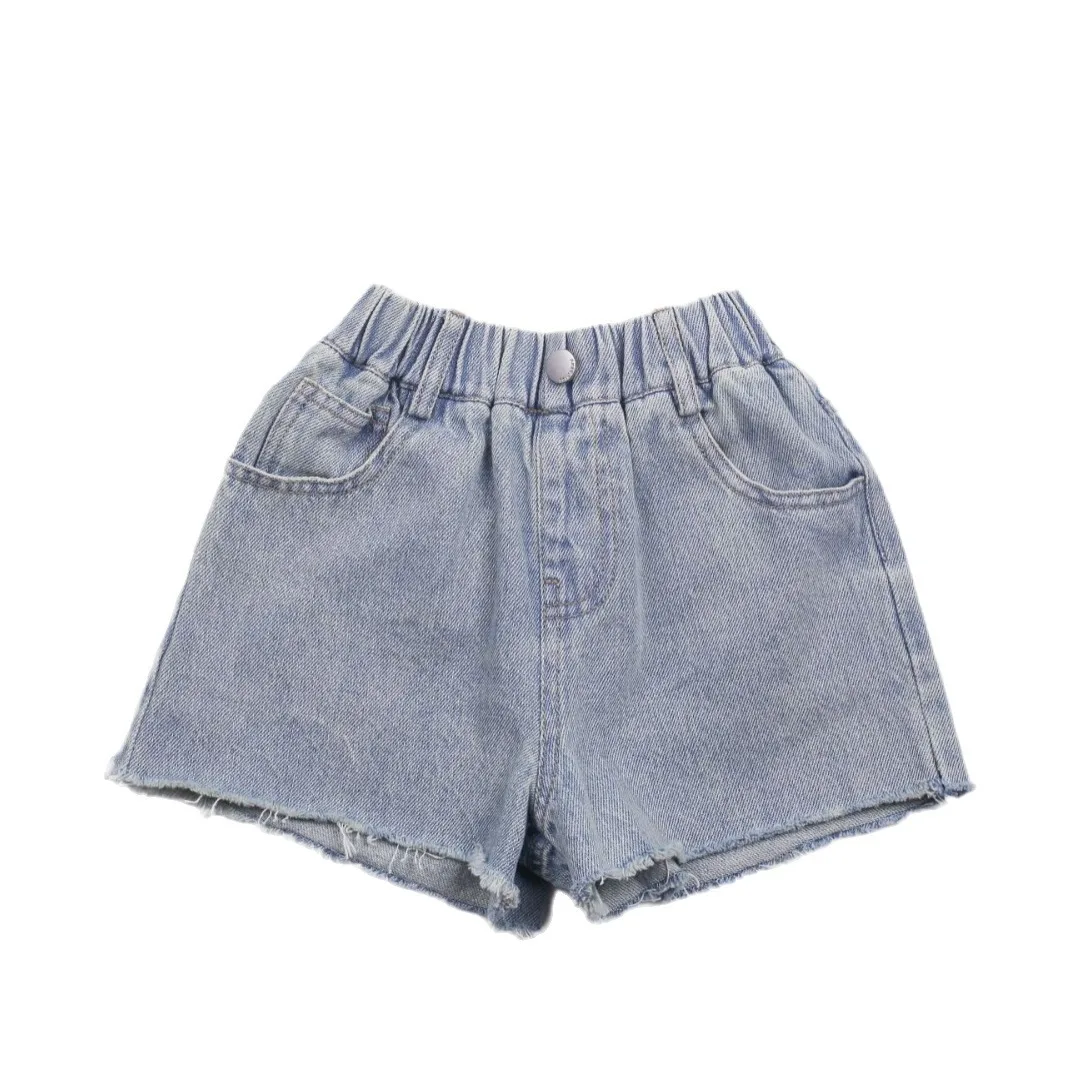 Новинка лета 2024 модные детские брюки длинные горячие корейские джинсовые шорты