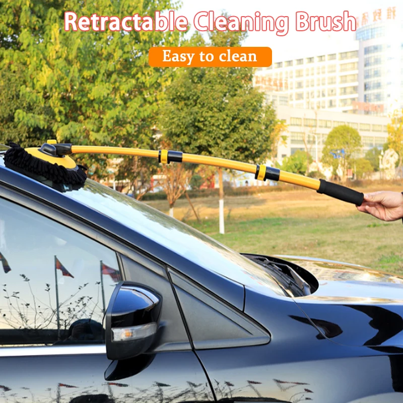 

1Pc Car Cleaning Brush Car Wash Brush Adjustable Telescoping Long Handle Cleaning Mop Super Absorbent Brush Auto Accessories
