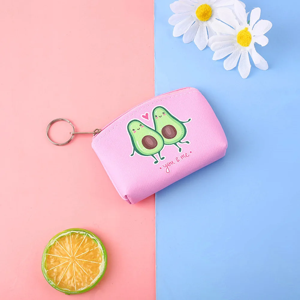 Purse Card Holder Coin Bag Wallet Storage Pouch Key Pouch Card Bag  Avocado Zipper Waterproof Cute Portable Personalized
